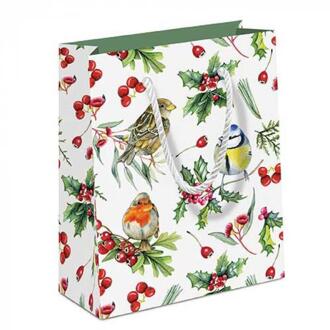 Ambiente Geschenktas Birds in winter wit