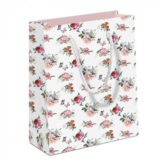 Ambiente Geschenktas Charlotte white roze