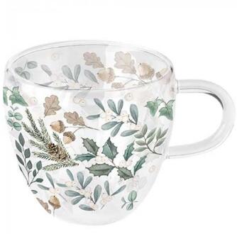 Ambiente Glas 200ml leaves dubbelwandig transparant