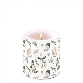 Ambiente Kaars klein Forest gnomes wit