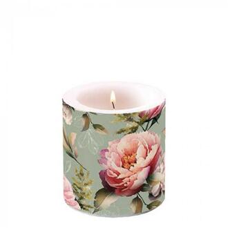 Ambiente Kaars klein Peonies composition wit