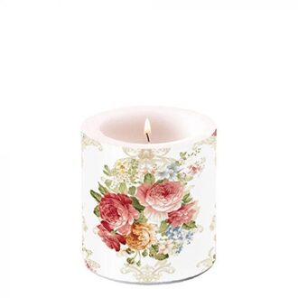 Ambiente Kaars Sara Cream Ø7,5xh8cm roze