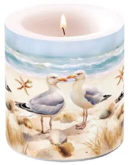 Ambiente Kaars small meeuwen wit