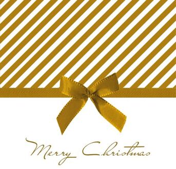 Ambiente kerst thema servetten - 20x st - 33 x 33 cm - goud - Merry Christmas - Feestservetten Goudkleurig