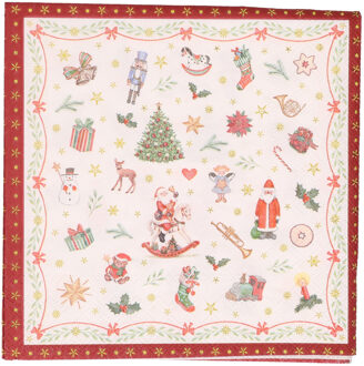 Ambiente Kerstservetten - 20x - gedecoreerd - rood - 33 x 33 cm - 3 laags