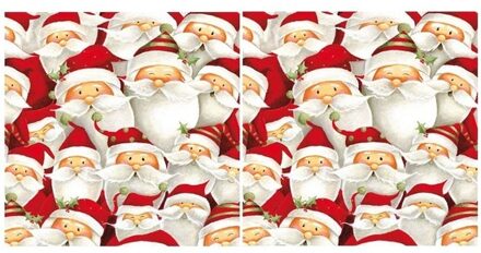 Ambiente Kerstservetten - 40x - kerstman - rood - 33 x 33 cm