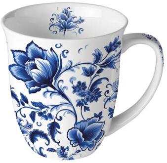 Ambiente Mok 0.4 l delft blauw florals wit
