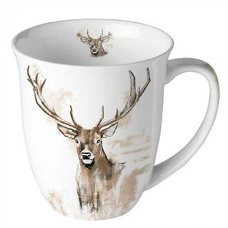 Ambiente Mok 400ml Antlers wit