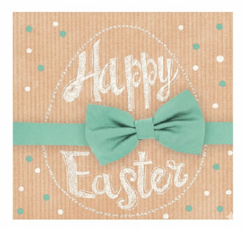 Ambiente Paas thema servetten - 20x - Happy Easter print - 33 x 33 cm - Pasen - feestservetten - Paasontbijt