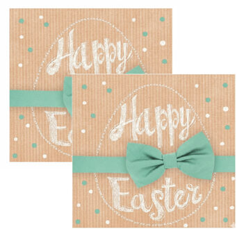 Ambiente Paas thema servetten - 40x - Happy Easter print - 33 x 33 cm - Pasen - feestservetten - Paasontbijt