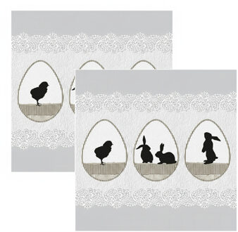 Ambiente Paas thema servetten - 40x - Paasei print - 33 x 33 cm - Pasen - feestservetten - Paasontbijt