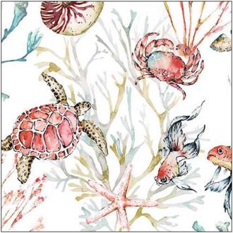 Ambiente Servet 25 Sea animals FSC Mix Rood