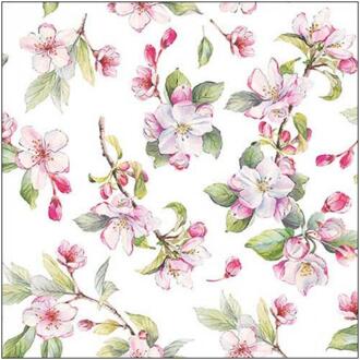 Ambiente Servet 25 Spring blossom white Wit