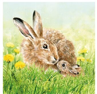 Ambiente Servet 25cm Hare Family multi