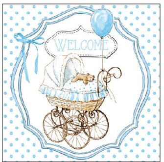 Ambiente Servet 25cm Welcome blue baby