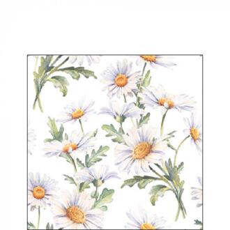 Ambiente Servet Beautiful daisies 25cm wit