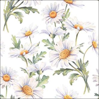 Ambiente Servet Beautiful daisies 33cm wit