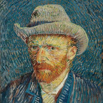 Ambiente servetten 20 stuks van gogh zelfportret Blauw