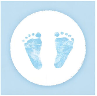 Ambiente Servetten - 20x stuks - blauw - babyshower - 33 x 33 cm - papier - jongen geboren Lichtblauw