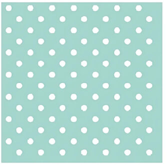 Ambiente Servetten - 20x stuks - met stippen - groen - blauw - 33 x 33 cm Lichtblauw