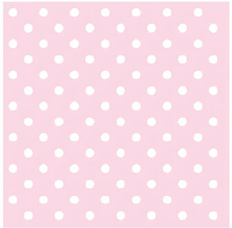 Ambiente Servetten - 20x stuks - met stippen - groen - blauw - 33 x 33 cm - papier Roze