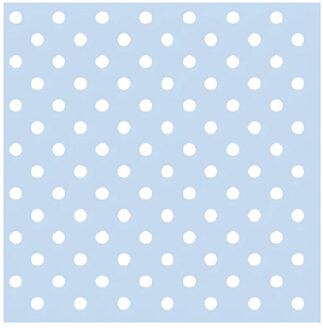 Ambiente Servetten - 20x stuks - met stippen - lichtblauw - 33 x 33 cm - papier