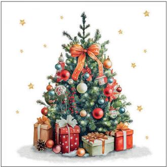 Ambiente Servetten 25cm Christmas tree multi