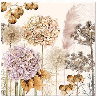 Ambiente Servetten 25cm Dried flowers beige