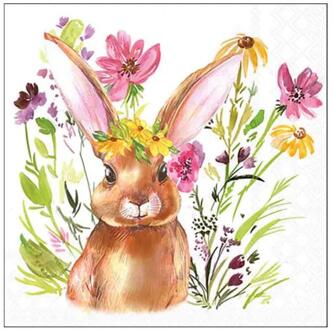 Ambiente Servetten 25cm girl bunny wit