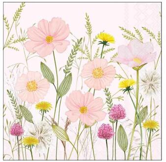 Ambiente Servetten 25cm pastel flowers roze multi