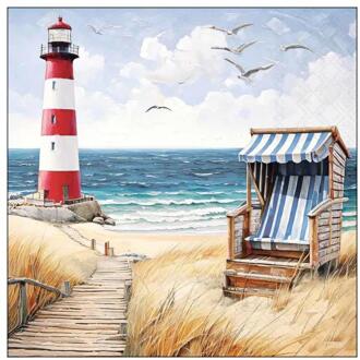 Ambiente Servetten 33cm beach walk multi