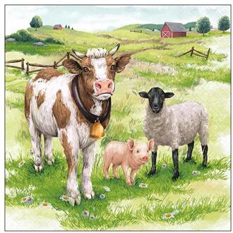 Ambiente Servetten 33cm boerderijdieren multi