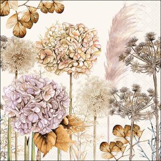 Ambiente Servetten 33cm Dried flowers beige