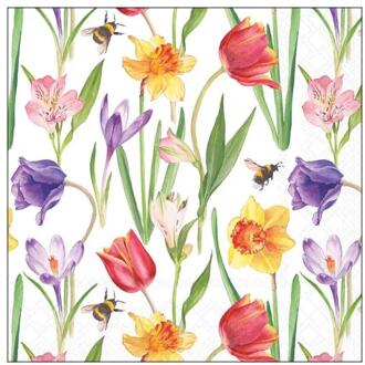 Ambiente Servetten 33cm flowers in spring multi