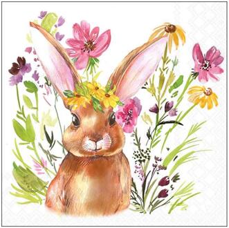 Ambiente Servetten 33cm girl bunny wit