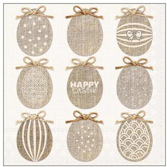 Ambiente Servetten 33cm natuurlijk pasen wit