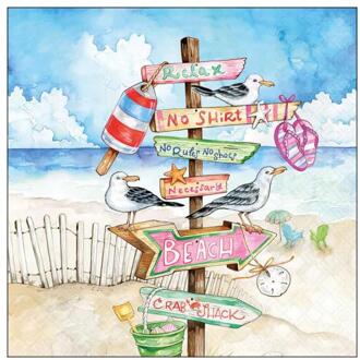 Ambiente Servetten 33cm Seaside signs multi