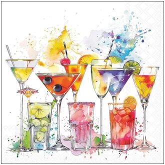 Ambiente Servetten 33cm splashing drinks multi
