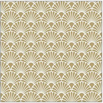 Ambiente Servetten - 40x st - wit/goud - 33 x 33 cm - papier - art deco print - tafel diner/lunch