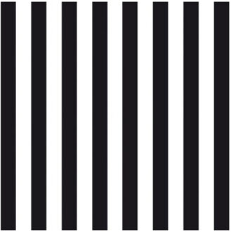 Ambiente Servetten gestreept zwart/wit 3-laags - 20x stuks