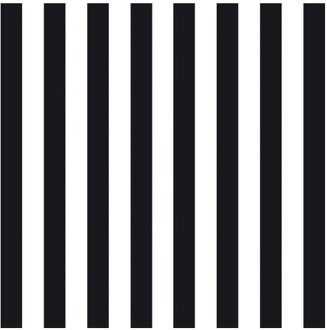 Ambiente Servetten gestreept zwart/wit 3-laags - 60x stuks