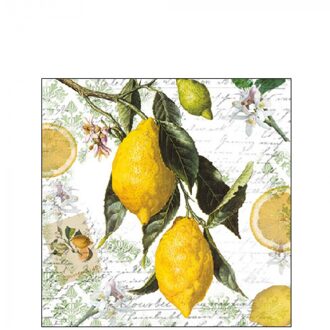 Ambiente Servetten Lemon 25cm geel