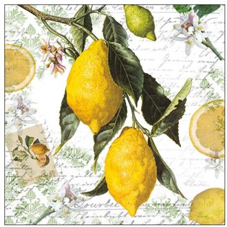 Ambiente Servetten Lemon 33cm geel