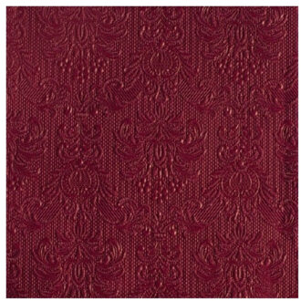 Ambiente Servetten Luxe - 15x stuks - 33 x 33 cm - bordeaux - barok patroon - 3 laags