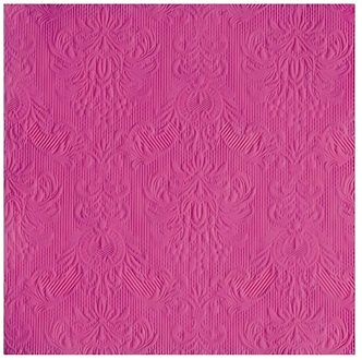 Ambiente Servetten Luxe - 15x stuks - 33 x 33 cm - roze - barok patroon - 3 laags Fuchsia
