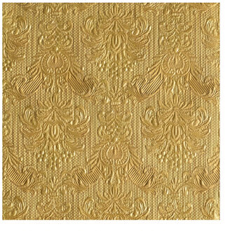 Ambiente Servetten Luxe - 15x stuks - 40 x 40 cm - goud - barok patroon - 3 laags