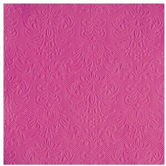 Ambiente Servetten Luxe - 30x stuks - 33 x 33 cm - roze - barok patroon - 3 laags