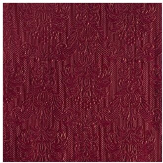 Ambiente Servetten Luxe - 45x stuks - 33 x 33 cm - bordeaux - barok patroon - 3 laags