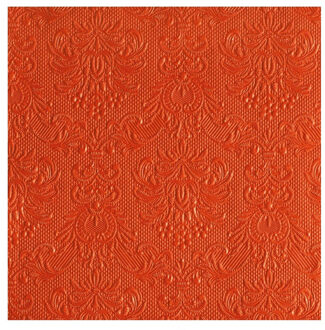 Ambiente Servetten Luxe - 45x stuks - 33 x 33 cm - oranje - barok patroon - 3 laags