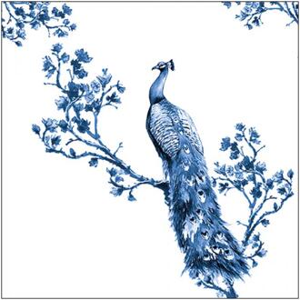 Ambiente Servetten Royal peacock 33x33cm blauw